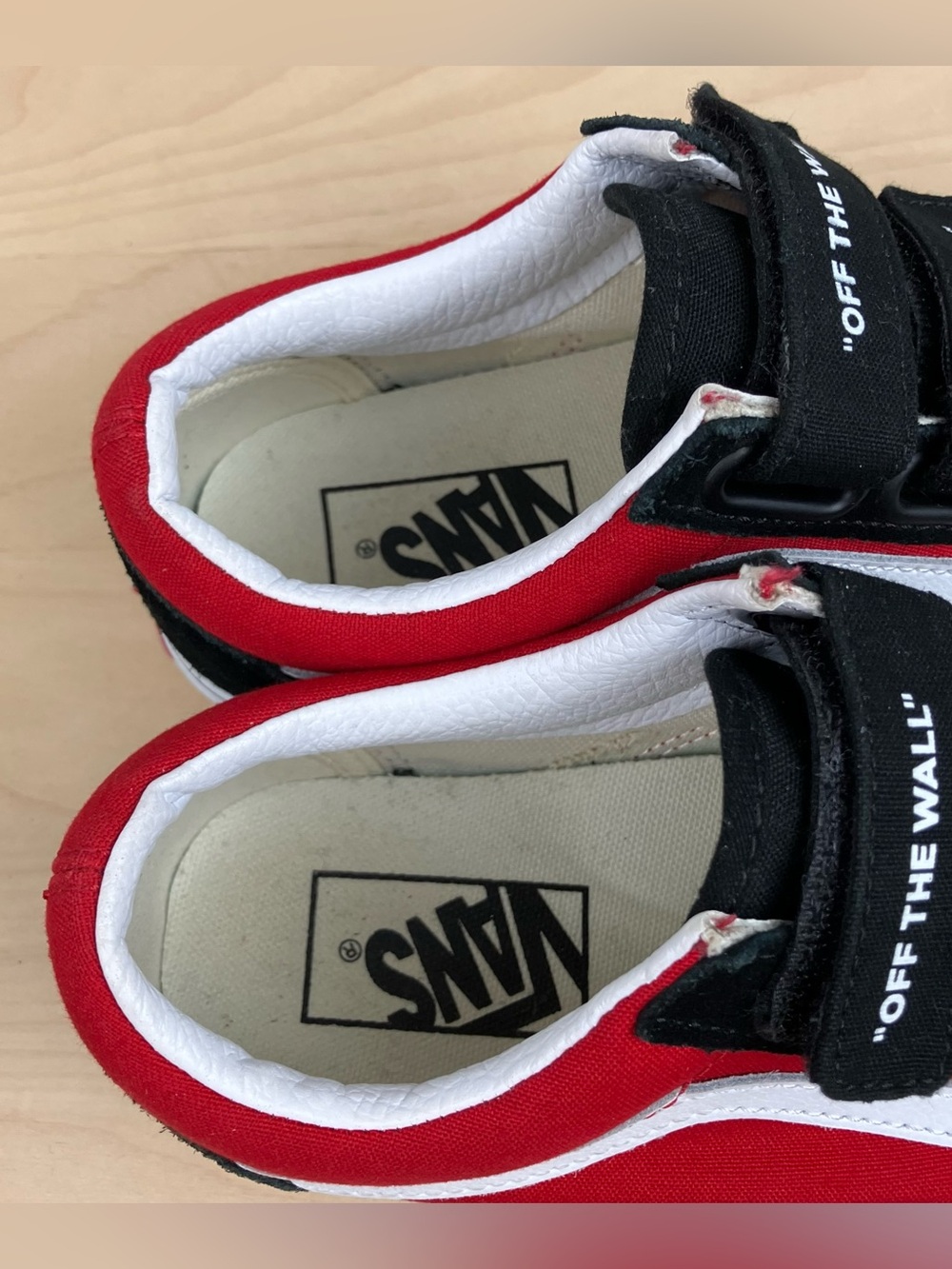 Vans Women’s Size 6.5 Old Skool V Straps Checkered Black Red White Skate Shoes - Picture 9 of 10